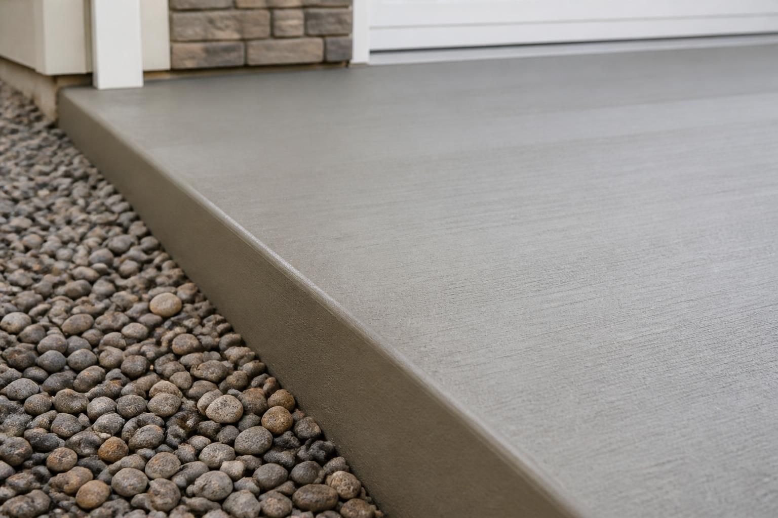 Newly completed concrete slab with smooth professional finish.